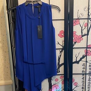 BCBGMaxAzria Royal Blue Keyhole Blouse